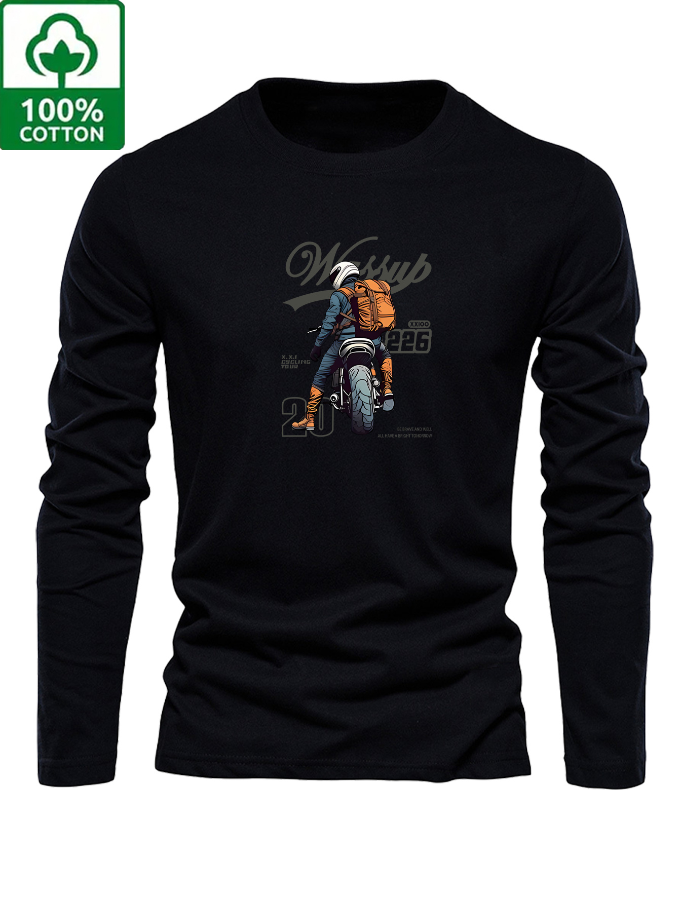 Men 100% Cotton Long Sleeve T  - Wine & Beer Guayaquil ulasan dan harga
